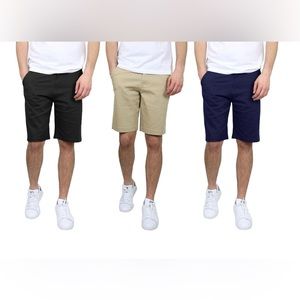 NWT 3 pack men’s chino shorts navy, khaki, black size 38